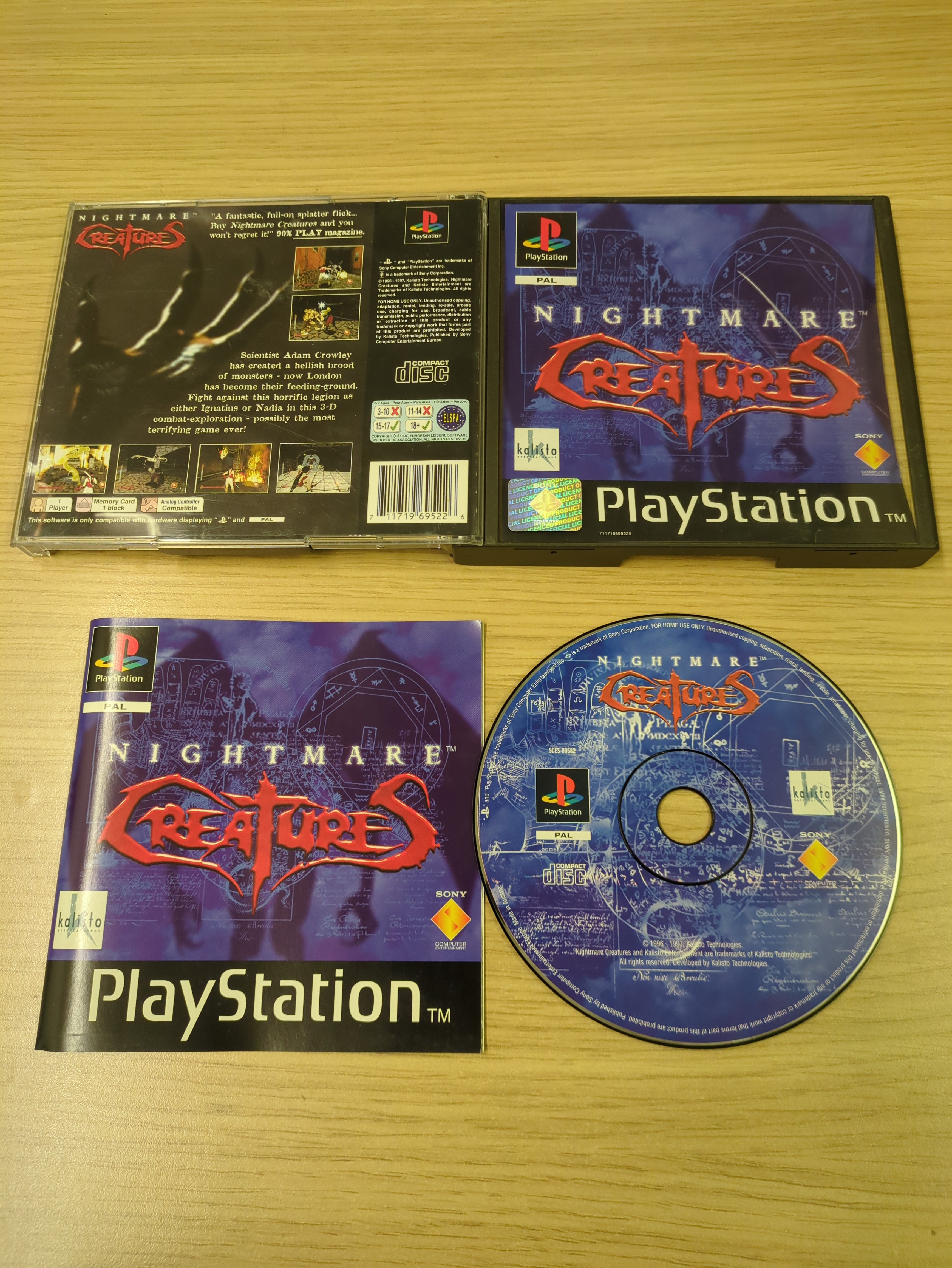 Nightmare Creatures Sony ps1 game Nightmare Creatures Sony ps1 game
